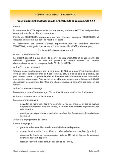 Exemple contrat de partenariat | PDF