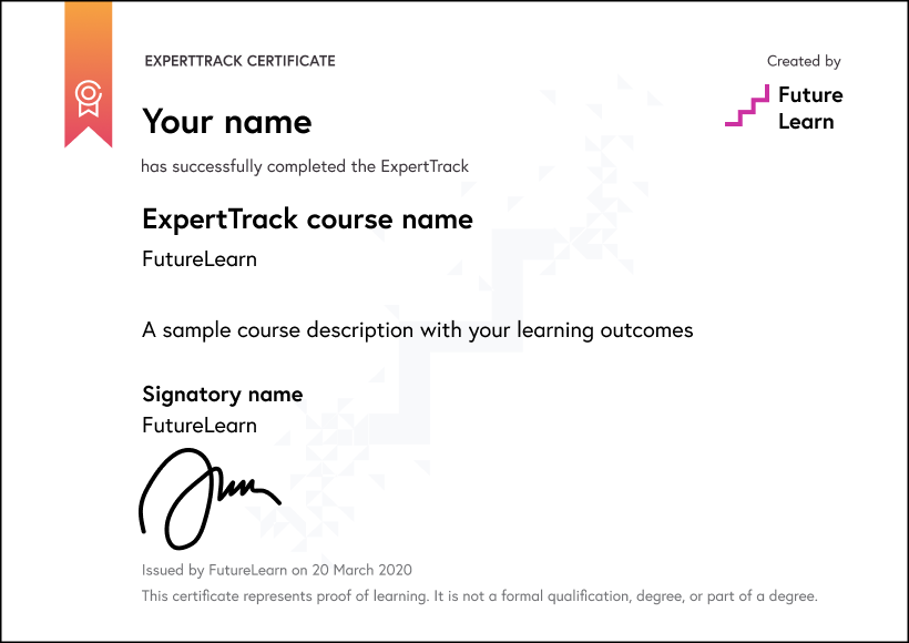 professional certification for an online courses