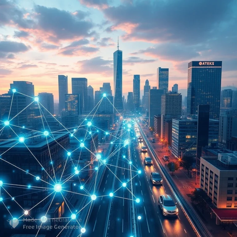 City with network Illustration for professional certification in cryptocurrency online course