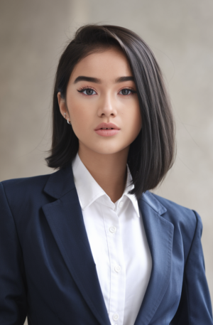 Professional woman in a business suit, representing career advancement through an MBA with a specialism in finance.