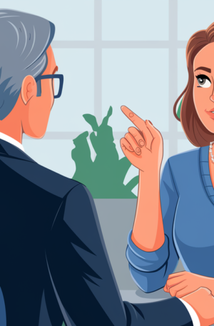 Professional woman discussing with advisor in office, illustrating benefits of CIPD Level 3 Foundation Certificate in people practice.