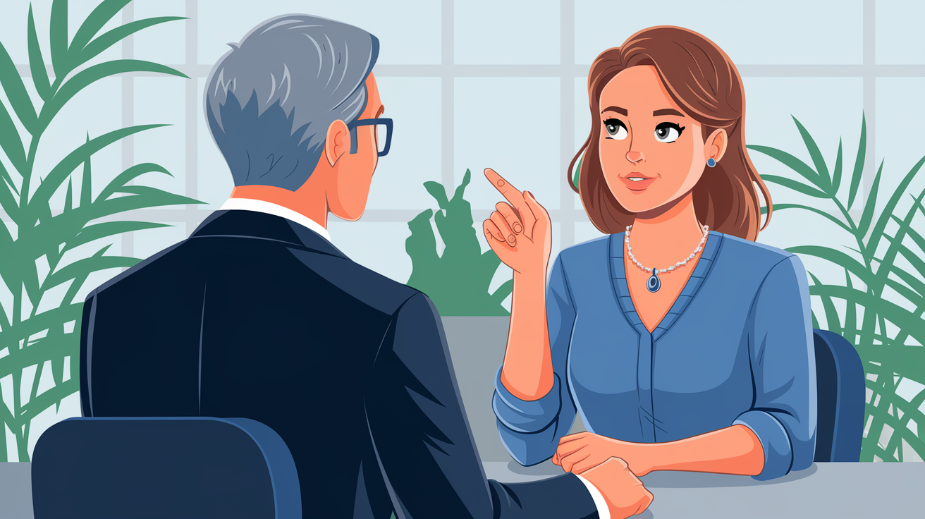 Professional woman discussing with advisor in office, illustrating benefits of CIPD Level 3 Foundation Certificate in people practice.
