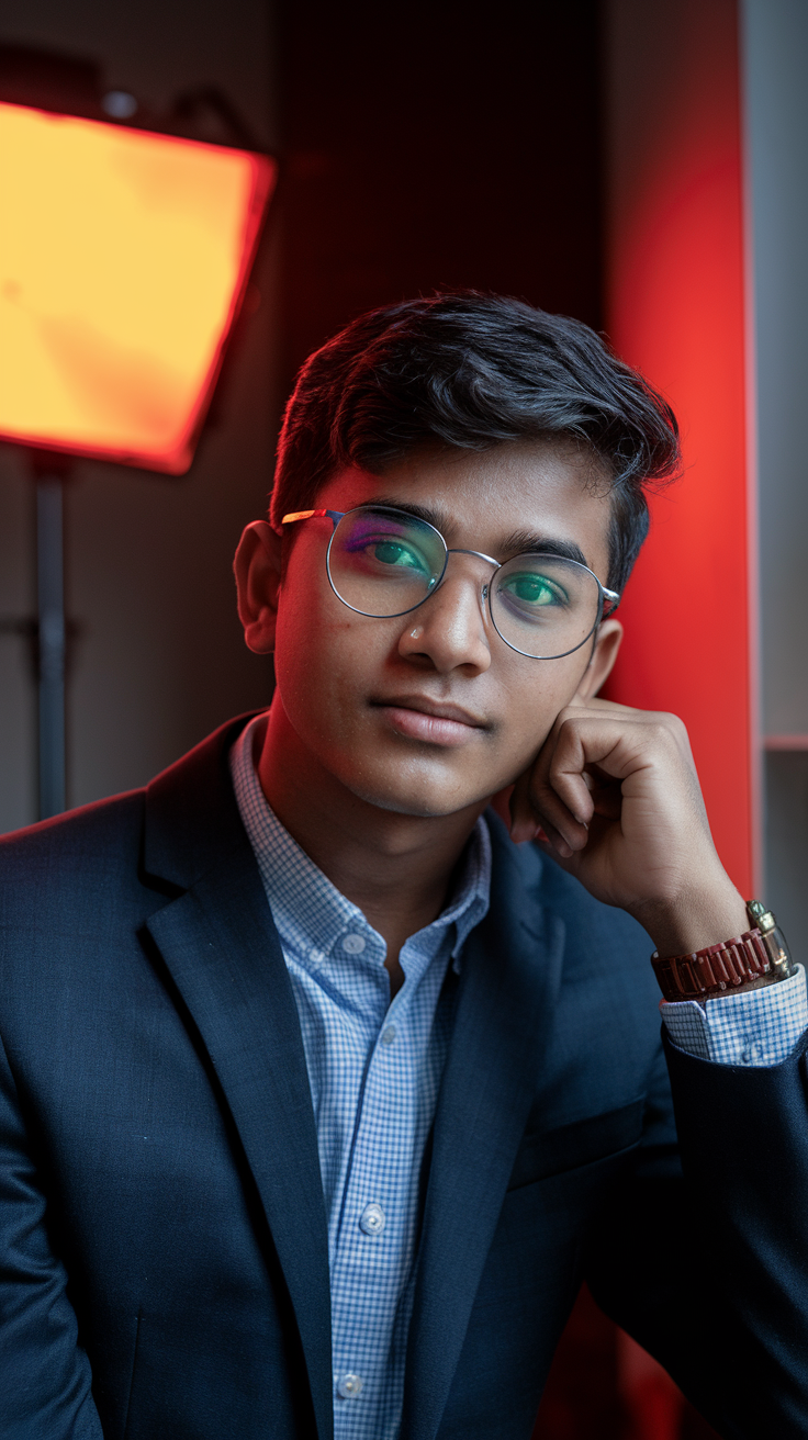 Young professional in a suit and glasses, representing the PRINCE2 Practitioner certification for advanced project management skills
